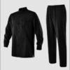 Black 2 Pcs suit set, Lapel collar and draw string stylish pants
