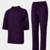 Purple Dashiki set for Men with a pocket design