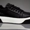 Black white think sole sneaker