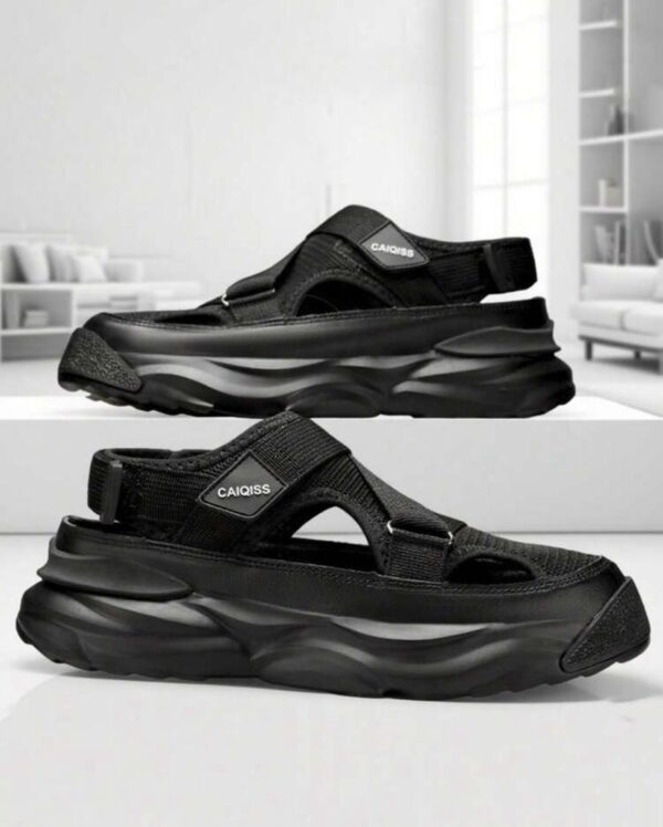 Black outdoor fashion slippers