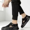 Black outdoor fashion slippers