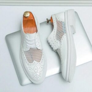 White formal classic breathable shoes