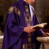 Purple Clerical Robe Set With A Sash & Shawl