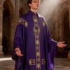 Purple Clerical Robe Set With A Sash & Shawl