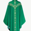 Green Clerical Robe Set With A Sash & Shawl:
