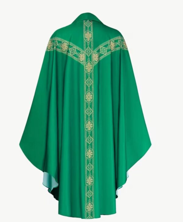 Green Clerical Robe Set With A Sash & Shawl: