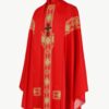 Red Clerical Robe Set With A Sash & Shawl