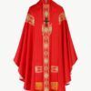 Red Clerical Robe Set With A Sash & Shawl