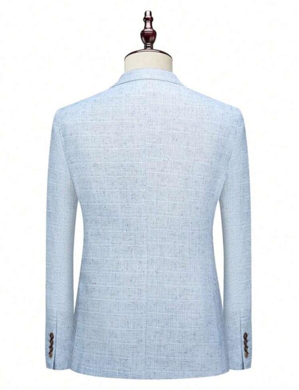 Baby blue plain double breasted suit