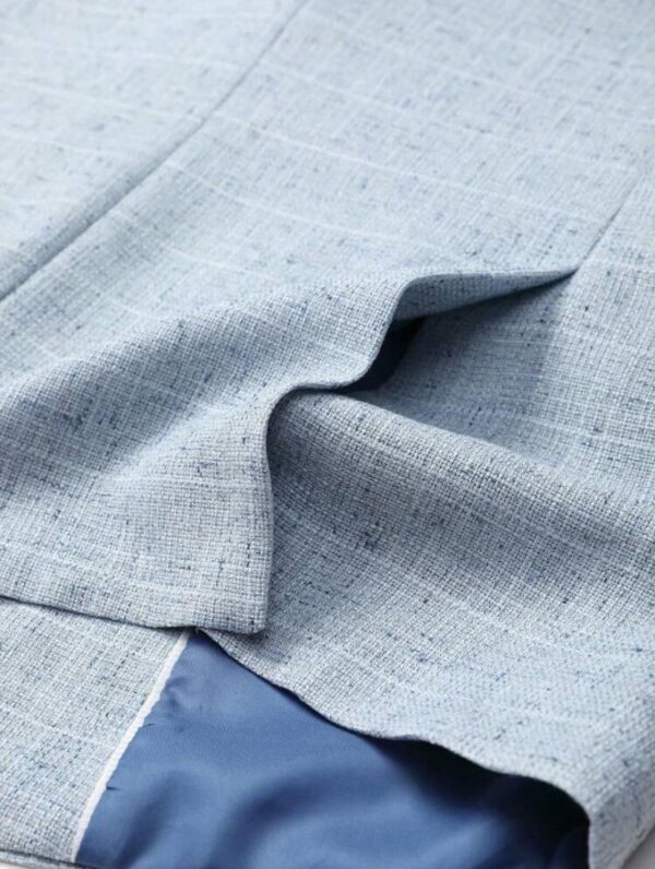Baby blue plain double breasted suit