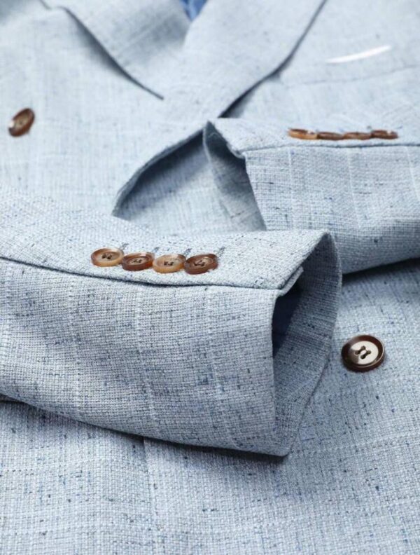 Baby blue plain double breasted suit