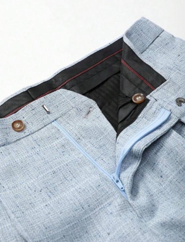 Baby blue plain double breasted suit