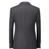 Dark gray plain double breasted suit
