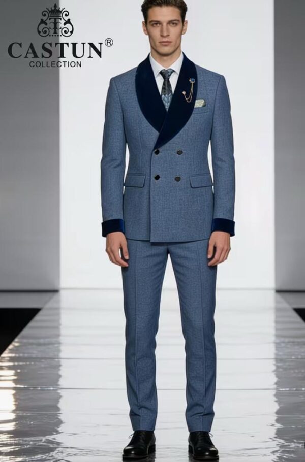 Light blue taxido suit