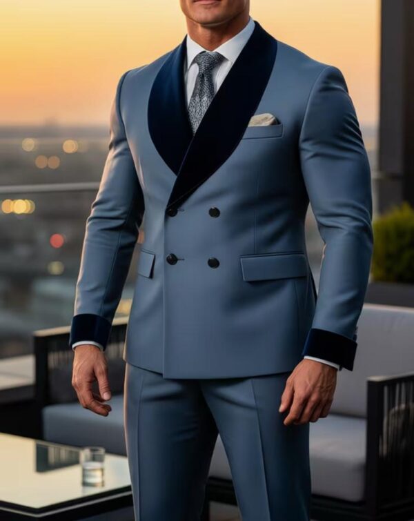 Light blue taxido suit