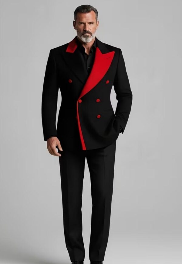 Black and red stylish suit