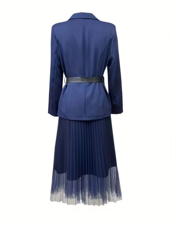 Summer/Autumn Elegant Fashion Blazer And Mesh Half Skirt 2pcs Set for ladies