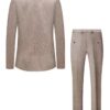 New Brown Chinese Collar Suit