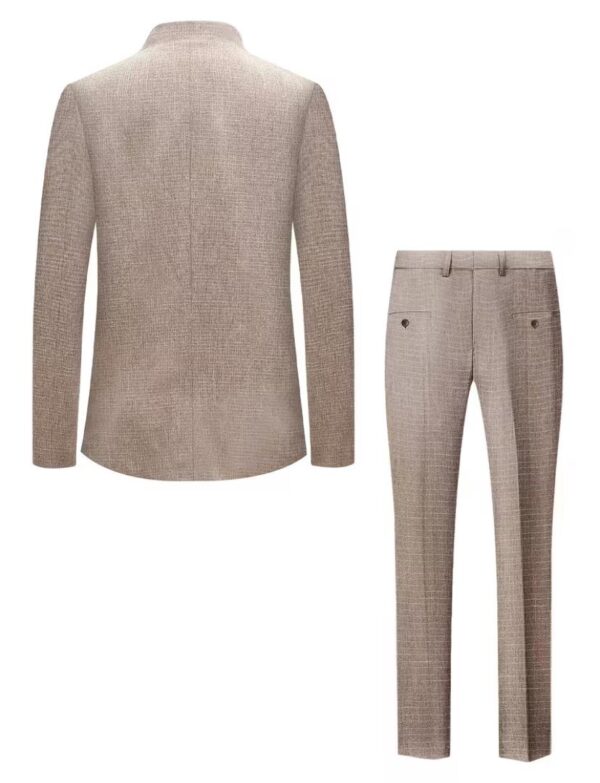 New Brown Chinese Collar Suit