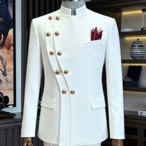 White classic Chinese suit